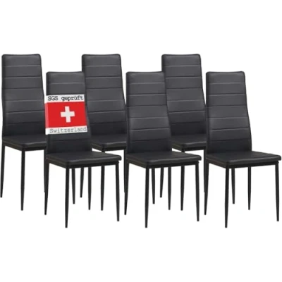 Afbeelding van Albatros 2698 Milano, set van 6 stoelen, zwart
