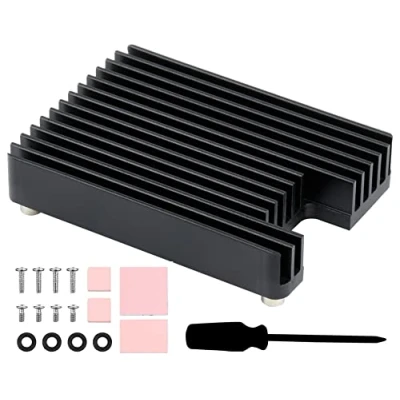 Afbeelding van Waveshare koellichaam voor Raspberry Pi Compute Module 4 CM4, aluminium met antenne inkeping, corrosiebestendig/oxidatiebestendig, betere afvoer van de