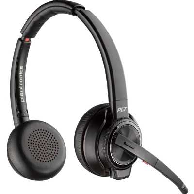 Afbeelding van HP Poly Savi 8220 Stereo DECT 1880 1900 On Ear headset Computer Zwart Volumeregeling, Microfoon uitschakelbaar (mute)