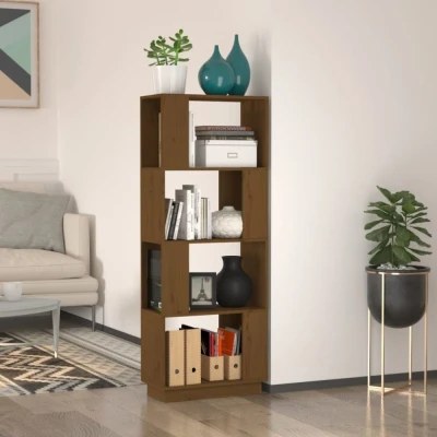 Afbeelding van Boekenkast/kamerscherm 51x25x132 cm grenenhout honingbruin