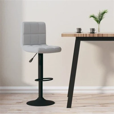 Image de vidaXL Tabouret de bar Gris clair Velours334294
