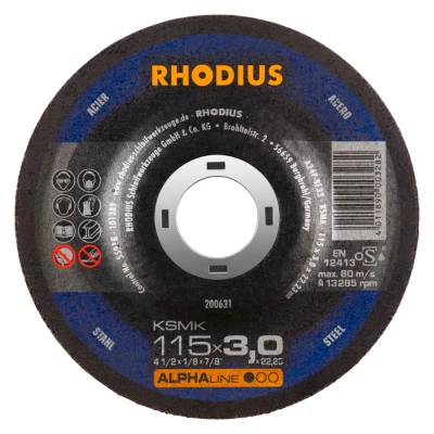 Afbeelding van Rhodius KSMK 200631 Doorslijpschijf gebogen 115 mm 1 stuk(s) Staal