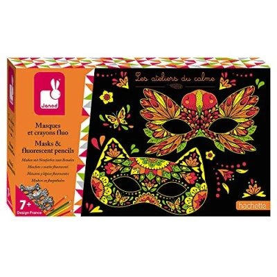 Image de Kit créatif Janod masques et crayons fluo