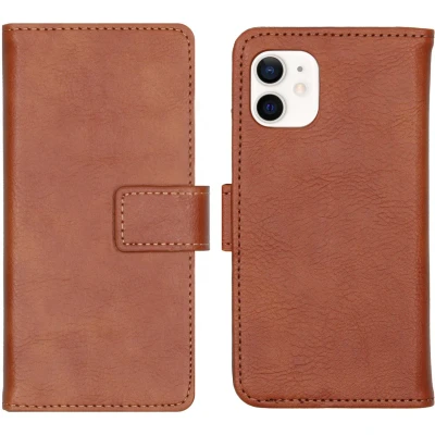 Afbeelding van iMoshion Hoesje Geschikt voor iPhone 12 Mini Met Pasjeshouder Luxe Bookcase Bruin