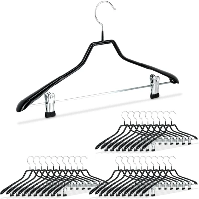 Afbeelding van Relaxdays kleerhangers metaal 30 stuks kledinghangers antislip stevig coating zwart