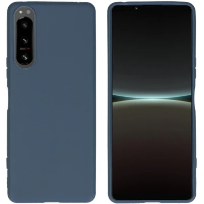 Afbeelding van iMoshion Hoesje Geschikt voor Sony Xperia 5 IV Siliconen Color Backcover Donkerblauw