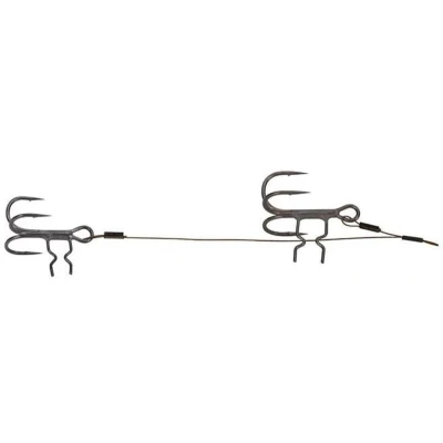 Afbeelding van Fox Rage Strike Point Double Stinger Maat : 10 &amp; 5cm 4 6 Hooks 12kg 26lb Wire