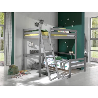 Afbeelding van LUCEVI Pino Mezzanine Bed 140x200 cm + Ladder 90x200 Grijs