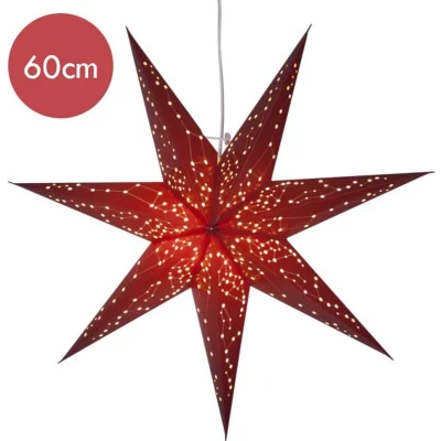 Afbeelding van Rode hangende sterrenlamp Galaxy met E14 fitting 60 cm