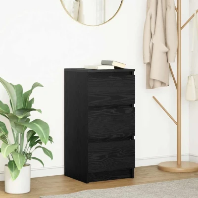 Afbeelding van vidaXL Dressoir 37,5x35x76 cm spaanplaat zwart eikenkleurig