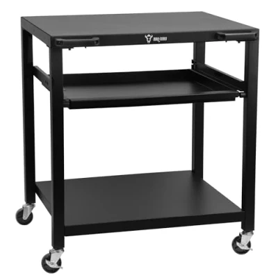 Afbeelding van BBQ Toro Grillwagen 80 x 65,5 86,5 cm, zwart, grilltafel met groot werkoppervlak, bijzettafel voor buitenbarbecue, buiten (lade)