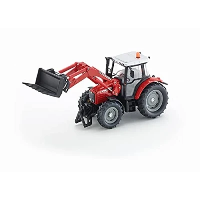 Afbeelding van siku 3653, Massey Ferguson met voorlader, 1:32, metaal/kunststof, rood, besturing via zwaailichten
