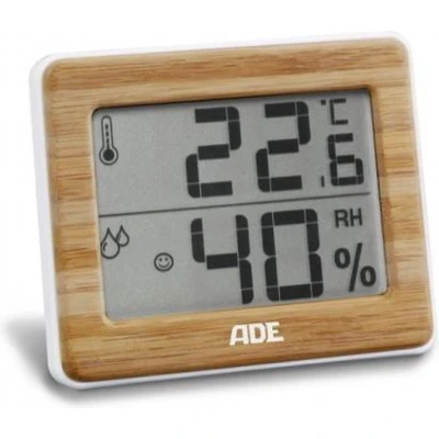 Afbeelding van ADE WS 1702 Thermo en hygrometer Wit, Bamboe