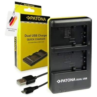 Afbeelding van PATONA Dubbele oplader compatibel met Sony NP FH30, FH40, FH50, FH60, FH70, FH100 batterij