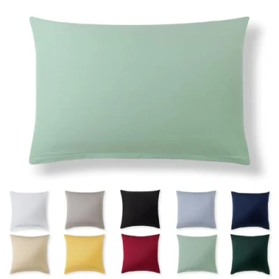 Afbeelding van Alreya Taie d’oreiller 40 x 60 cm, 100 % jersey de coton, super doux, avec fermeture éclair, vert d’été