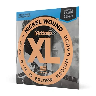 Afbeelding van D&#039;Addario EXL115W 11 49 wound g3 nikkel omwonden Elektrische gitaarsnaren