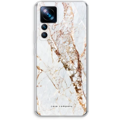 Afbeelding van Case Company® hoesje geschikt voor Xiaomi 12T Pro Goud marmer Soft Cover Telefoonhoesje Bescherming aan alle Kanten en Schermrand