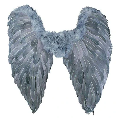 Afbeelding van Boland Fallen angel vleugels gevouwen (65 x 65 cm) Grijs Volwassenen Vrouwen Engel Halloween en Horror Fantasy Feeën, Elfjes Engeltjes