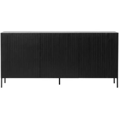 Afbeelding van WOOOD Grand Gravure Dressoir Grenen Zwart 85x180x46
