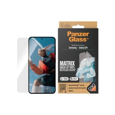 Image de PanzerGlass Matrix Protection d&#039;écran pour téléphone portable avec D3O, ajustement ultra large AlignerKit film Samsung Galaxy S24