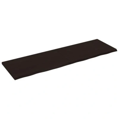 Afbeelding van Wandschap 200x60x4 cm behandeld massief eikenhout donkergrijs