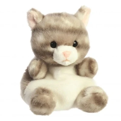 Afbeelding van Pluche dieren knuffels grijze kat van 13 cm Knuffeldieren katten speelgoed