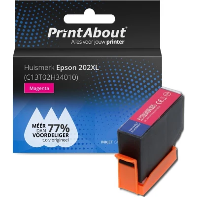 Afbeelding van Huismerk Epson 202XL (C13T02H34010) Inktcartridge Magenta Hoge capaciteit