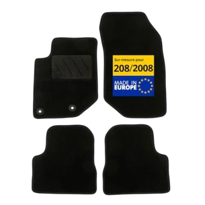 Afbeelding van DBS Automatten op maat gemaakt voor 208/2008 (vanaf 2019) met bevestigingsclips antislip vloermatten auto 4 stuks