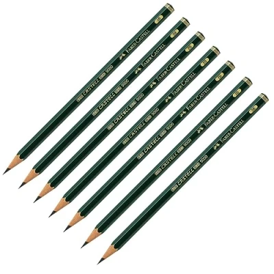 Afbeelding van FABER Castell 205070 potloden, hardheid 2B 9000, 6 stuks