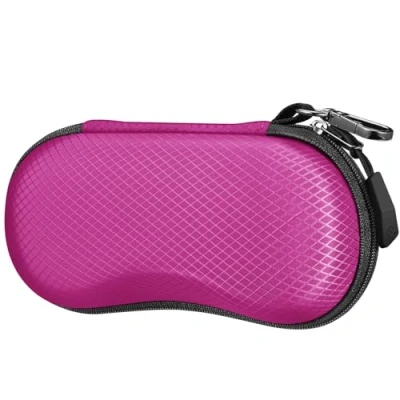 Afbeelding van Fintie Zonnebrillenkoker EVA krasbestendig hard etui met karabijnhaak grote brillenkoker voor mannen en vrouwen outdoor sportbril fietsbril, Fuchsia