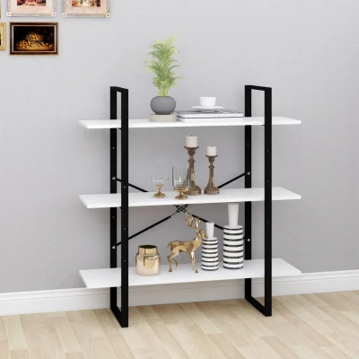 Afbeelding van Boekenkast 100x30x105 cm bewerkt hout wit