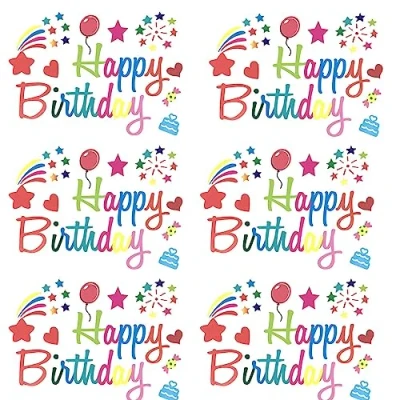 Afbeelding van Set van 6 Happy Birthday ballonnenstickers ballonnen stickers alfabet doe het zelf verjaardag party (kleurrijk)