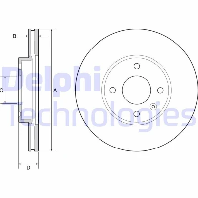 Afbeelding van DELPHI BG4951C Remschijf 256 20 4 Geventileerd Gecoat High carbon Zonder wiellager, ABS sensorring OPEL: Karl