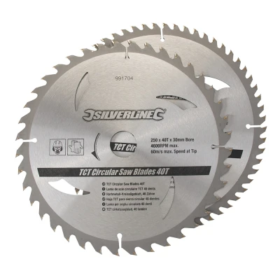 Afbeelding van Silverline Zaagblad 250 x 30/25/20/16 mm 40+60 Tands SET