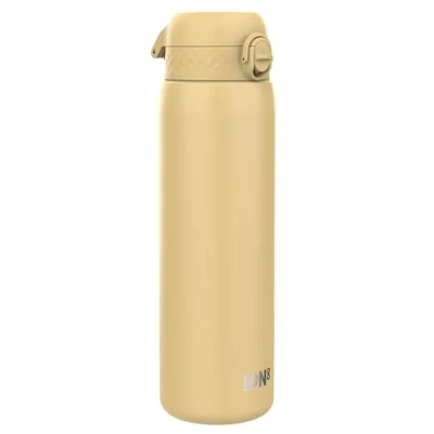 Afbeelding van ION8 Drinkfles van roestvrij staal, 1 liter, lekvrij, gemakkelijk te openen, veilige vergrendeling, vaatwasmachinebestendig, draaggreep, duurzaam en krasbestendig, 1200 ml, woestijn