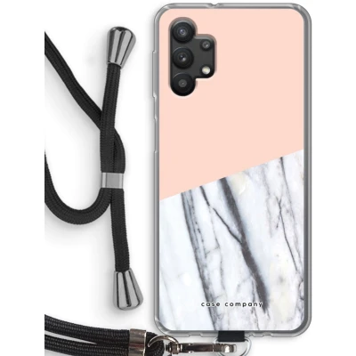 Afbeelding van Case Company® hoesje met Koord geschikt voor Samsung Galaxy A32 5G A touch of peach Telefoonhoesje Zwart Bescherming aan alle Kanten en Over de Schermrand