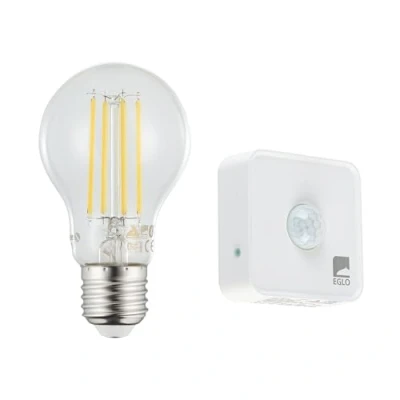 Afbeelding van EGLO connect.z E27 LED lamp met aanwezigheidsmelder, A60 ZigBee app bedienbaar, dimbaar, vintage design, transparant, 806 lumen, 6 watt, neutraal wit