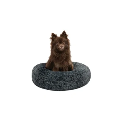 Afbeelding van lionto Hondenbed kattenbed donutbed rond Ø 40 cm (S) donkergrijs