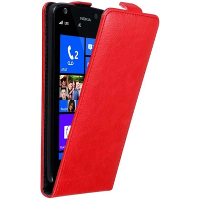 Afbeelding van Cadorabo Hoesje geschikt voor Nokia Lumia 925 in APPEL ROOD Beschermhoes flip design Case Cover met magnetische sluiting