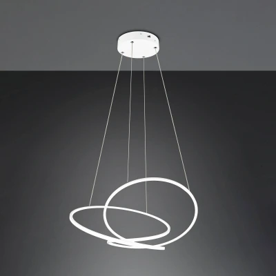Afbeelding van Darvin hanglamp, lengte 84 cm, mat wit, metaal, CCT