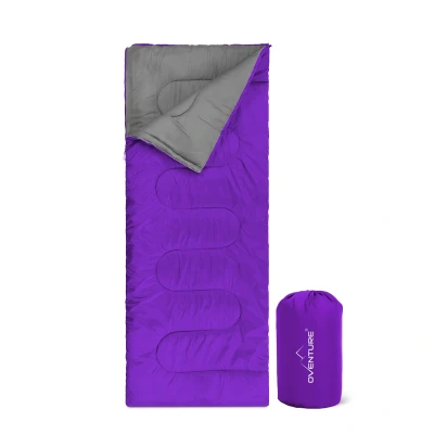 Image de Oventure SleepPlus violet Sac de couchage 3 saisons Confortable jusqu&#039;à 8 C Pour le camping, l&#039;hébergement et les festivals