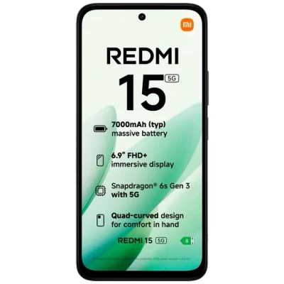 Image de Redmi 15 5G Midnight Black 8 Go RAM 256 ROM