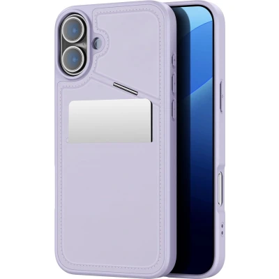 Afbeelding van Dux Ducis Rafi II Series Back Cover met Pasjeshouder en Standfunctie MagSafe Compatible Geschikt voor iPhone 16 Plus Hoesje Lavendel