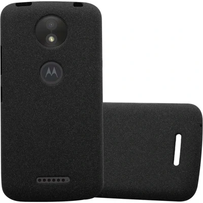 Afbeelding van Cadorabo Hoesje geschikt voor Motorola MOTO C PLUS in FROST ZWART Beschermhoes gemaakt van flexibel TPU silicone Case Cover