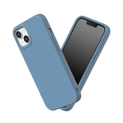 Afbeelding van RHINOSHIELD Hoesje compatibel met [iPhone 13/14] SolidSuit dunne hoes schokabsorberende technologie en premium matte afwerking getij blauw