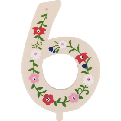 Afbeelding van Tib Feestdecoratie &quot;6&quot; Hout 10 Cm Bruin