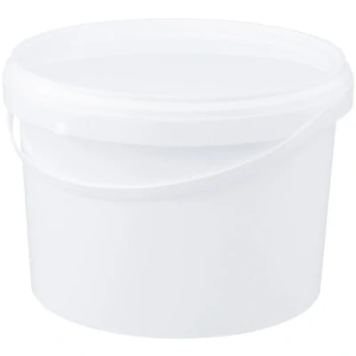 Afbeelding van Emmer met deksel 3 liter rond wit