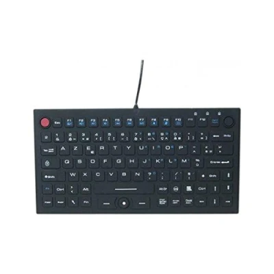 Afbeelding van exertis Connect Toetsenbord met aanraakpaneel 2 knoppen wasbaar USB AZERTY Frans zwart