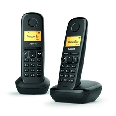 Afbeelding van Gigaset A170 Duo Draadloze DECT vaste telefoon, set van 2 stuks, verlicht grafisch display, telefoonboek met 50 contacten, eenvoudig te bedienen, ECO modus, kleur zwart