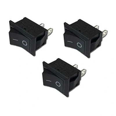 Afbeelding van VUNIVERSUM Mr. stekker Modelbau® set van 3 premium tuimelschakelaar wisselschakelaar AC 250V 220V 6A 2 polig zwart
